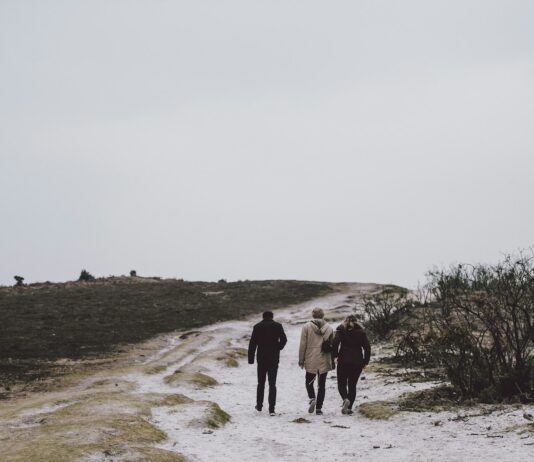 간단한 다이어트 운동 three person walking on snow covered field